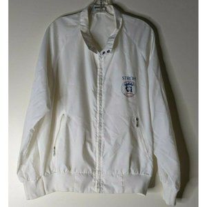 Vintage 1986 STROH Beer Statue centennial Liberty white nylon jacket L Hipster
